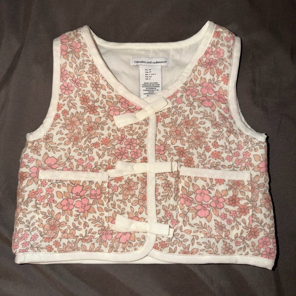 Floral Pink and Cream Vest